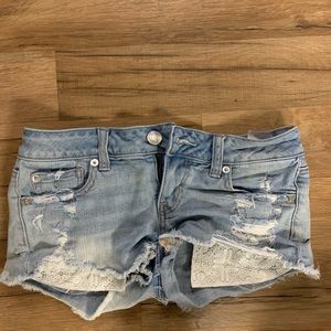 Light Wash American Eagle Short Shorts